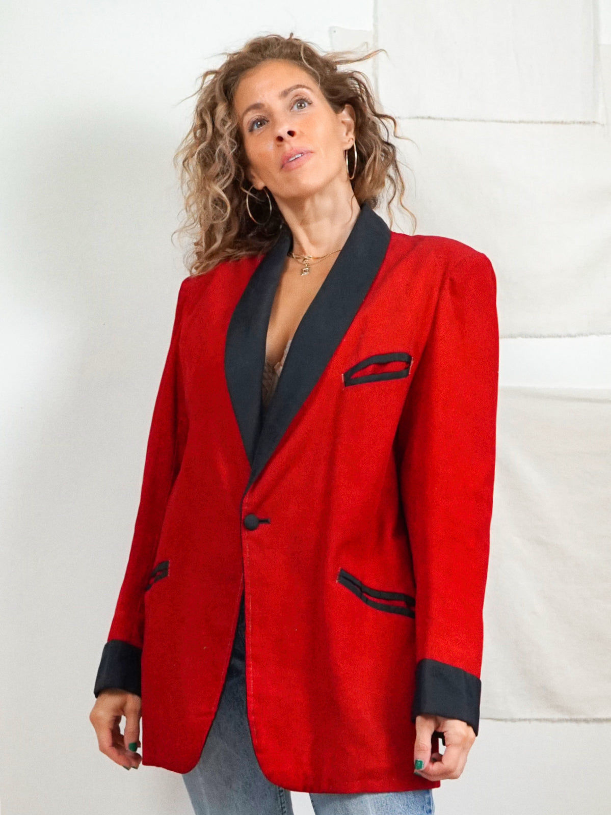 Vintage 50's Ruby Red Smoking Jacket-closiTherapi | vinTage