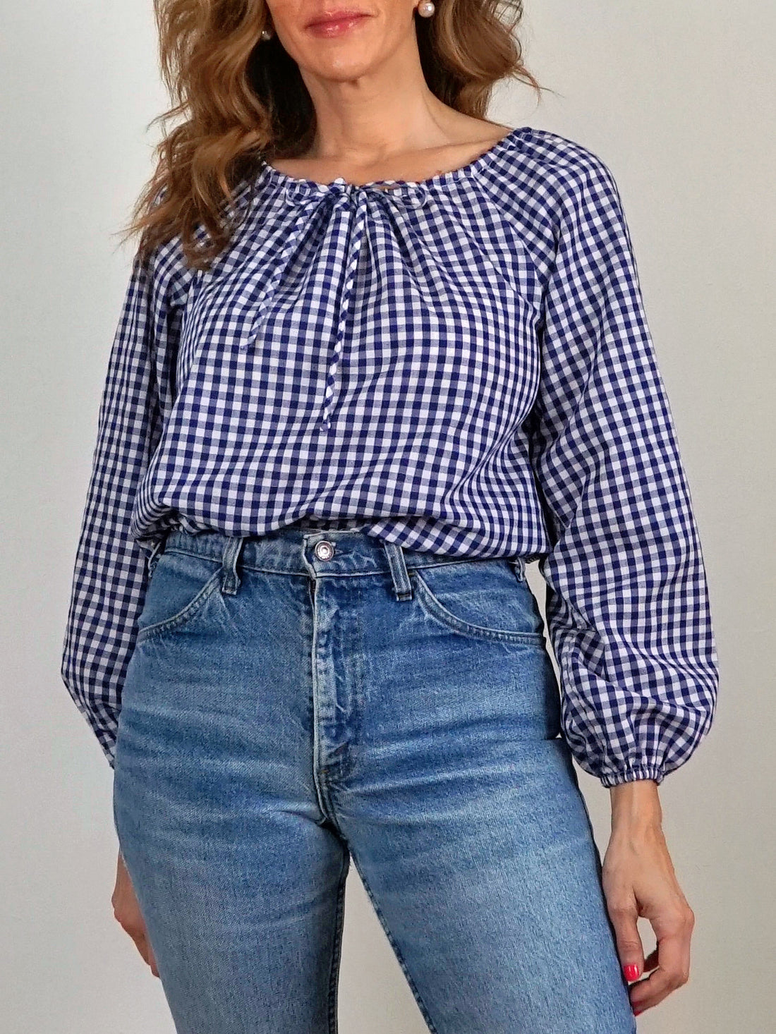 Vintage 60's Gingham Peasant Top-closiTherapi | vinTage