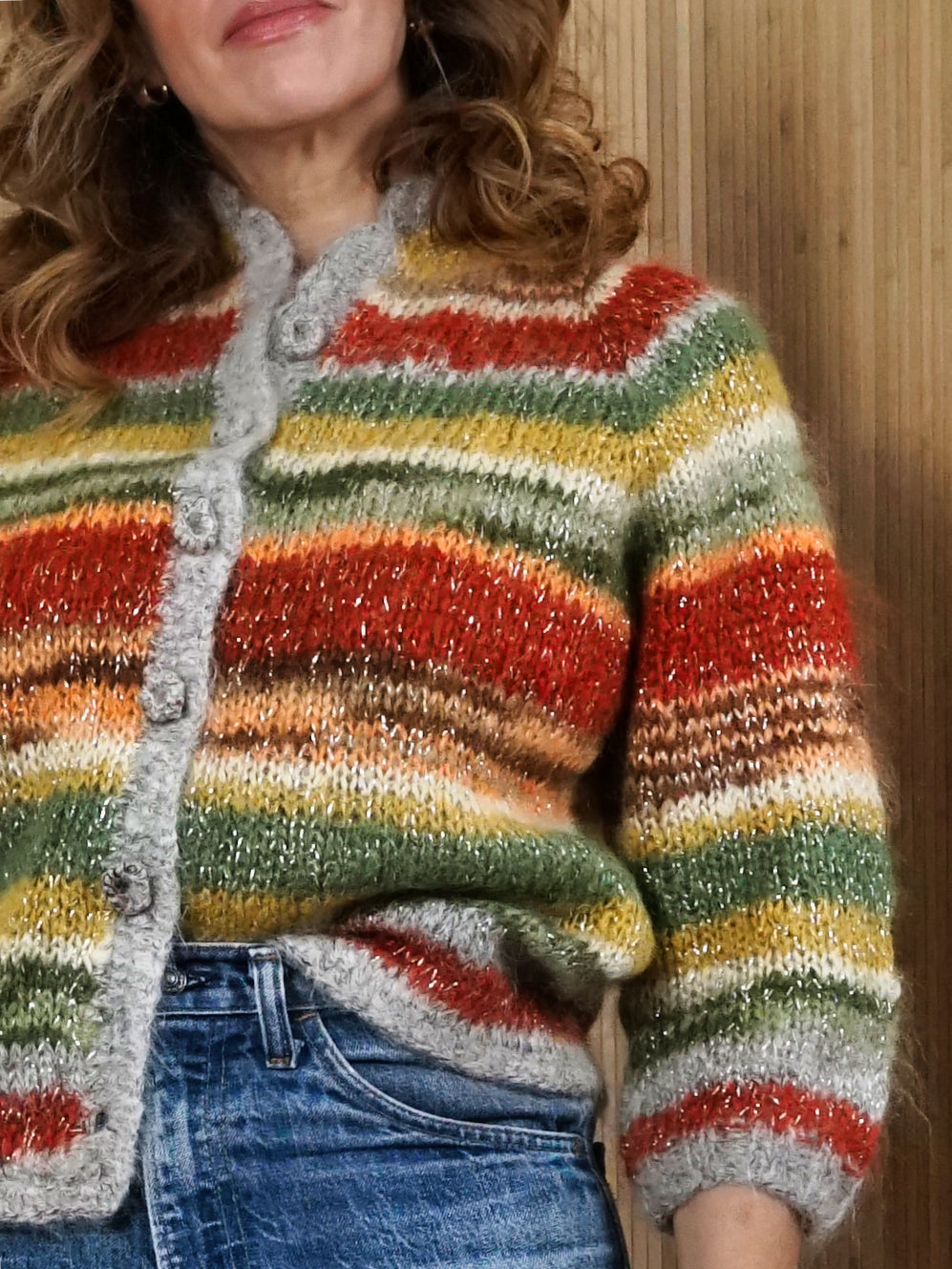 Vintage 60's Mohair Stripe Cardigan Sweater – therapi