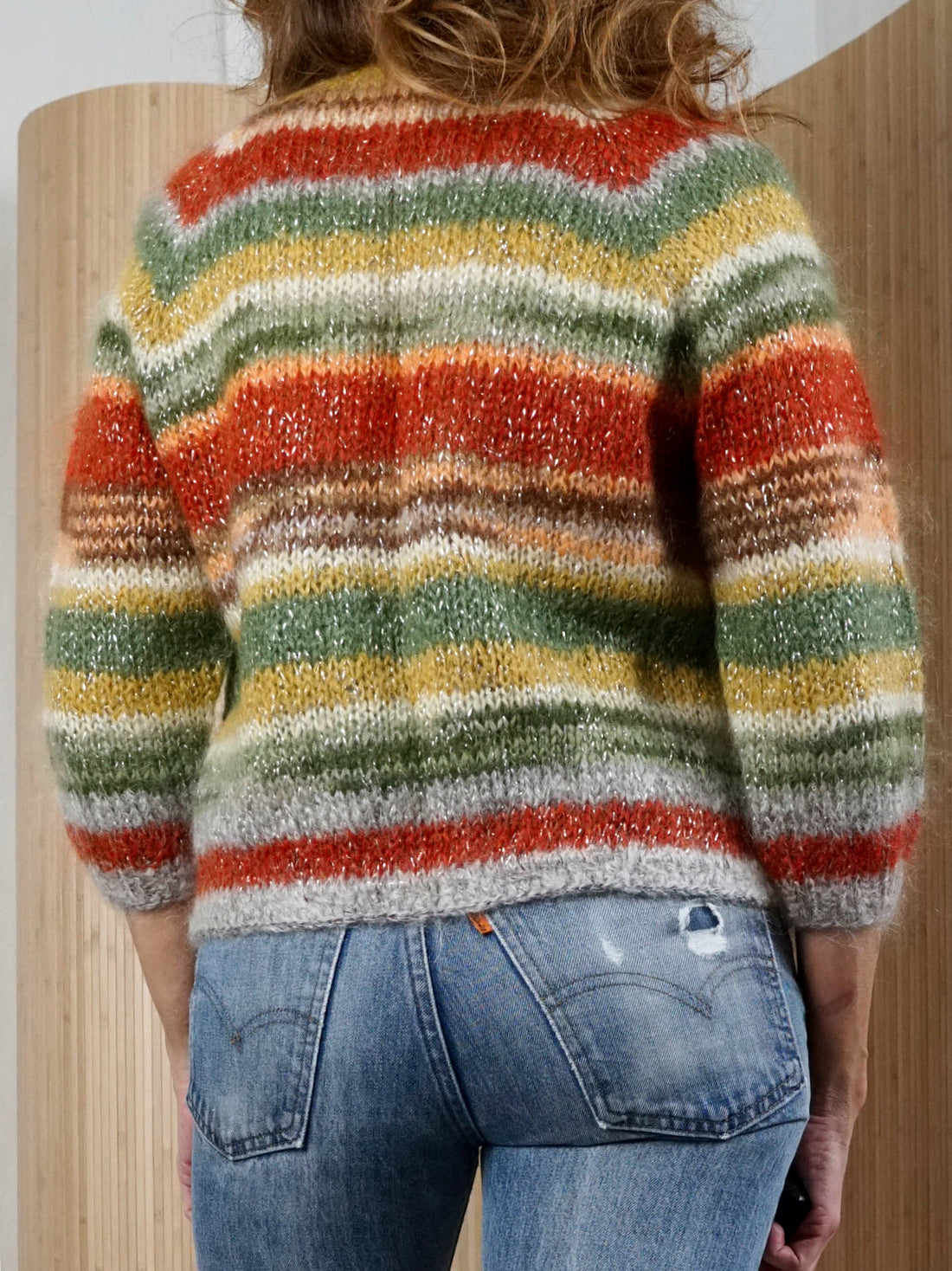 Vintage 60's Mohair Stripe Cardigan Sweater-closiTherapi | vinTage