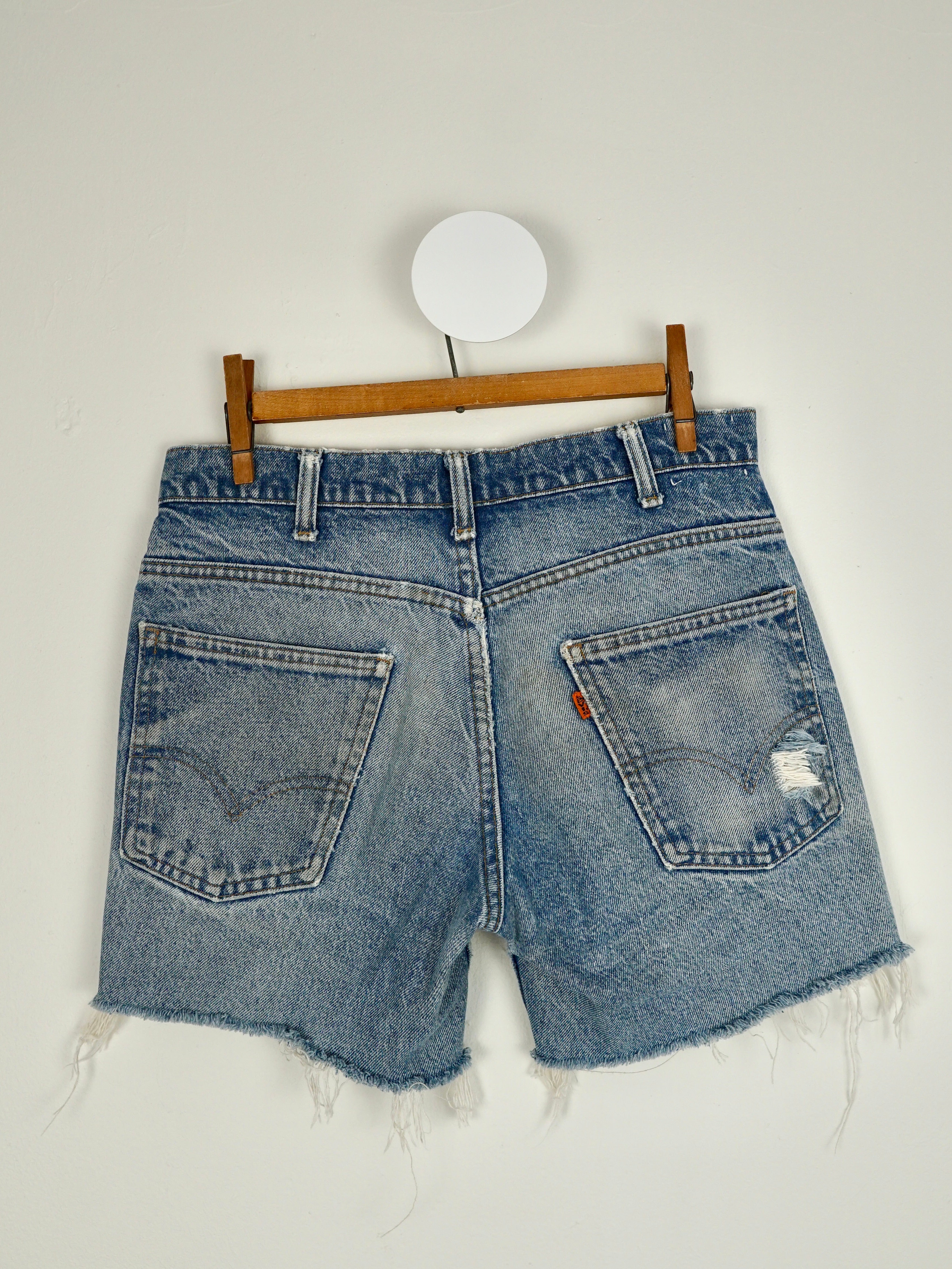 Vintage 1970s Levi Denim Cut Off Jean Shorts - 29