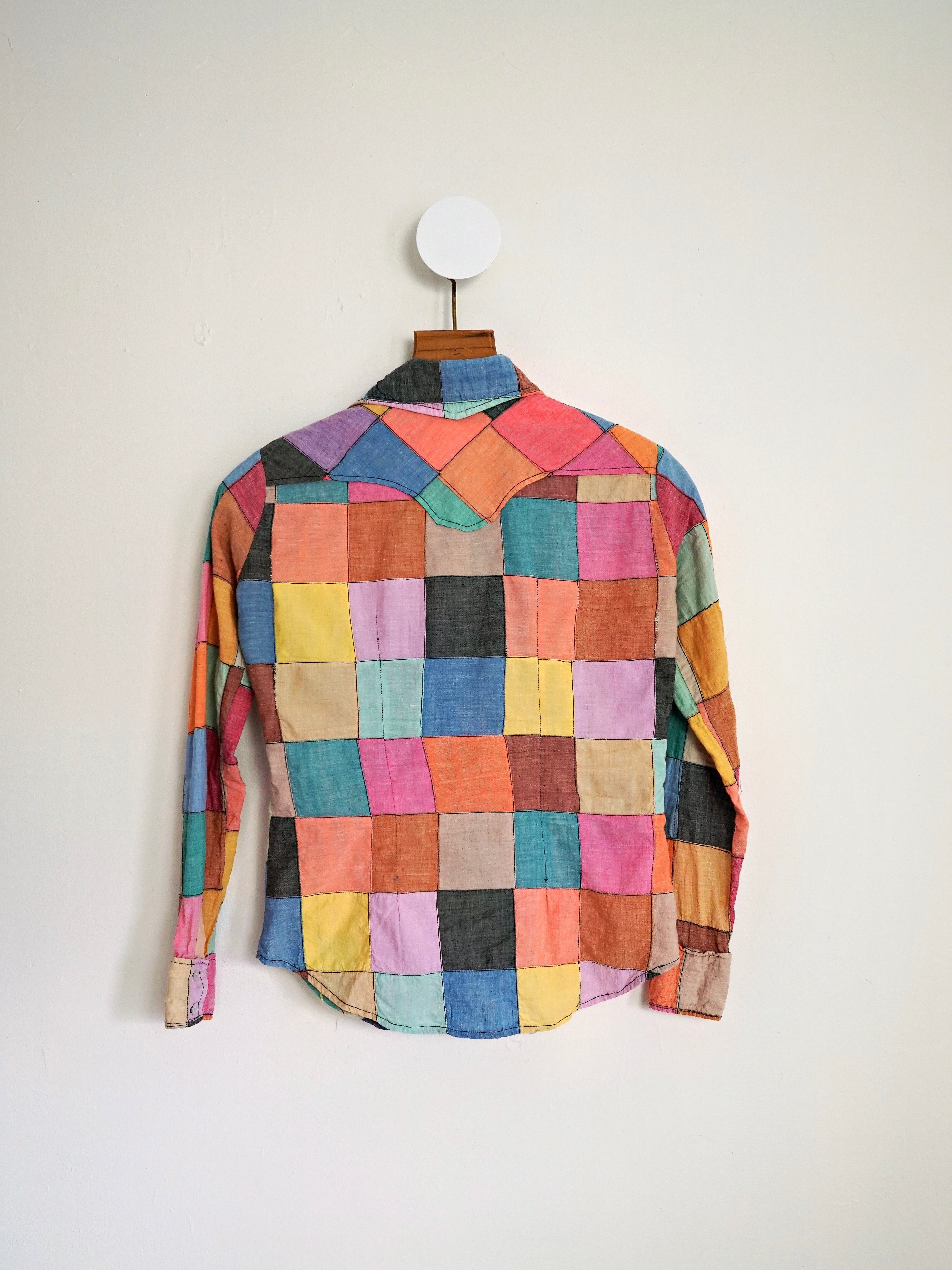 Vintage 70's Madras Pastel Patchwork Shirt – therapi