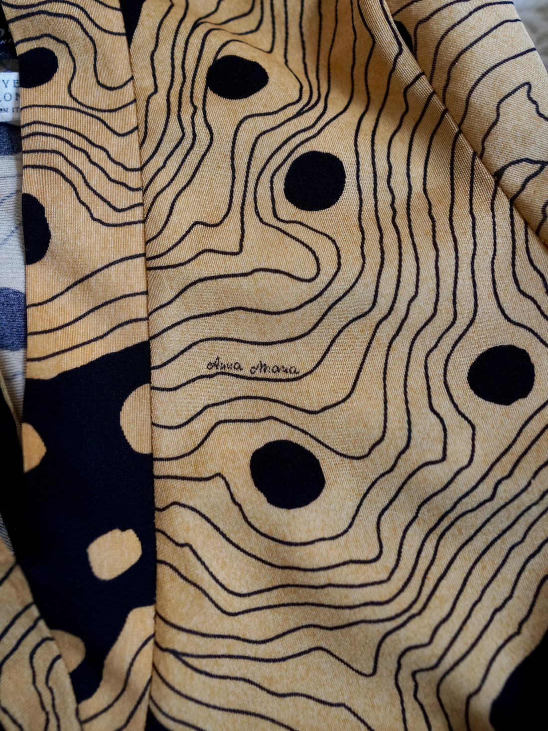 Vintage 70's Turmeric Abstract Dress-closiTherapi | vinTage