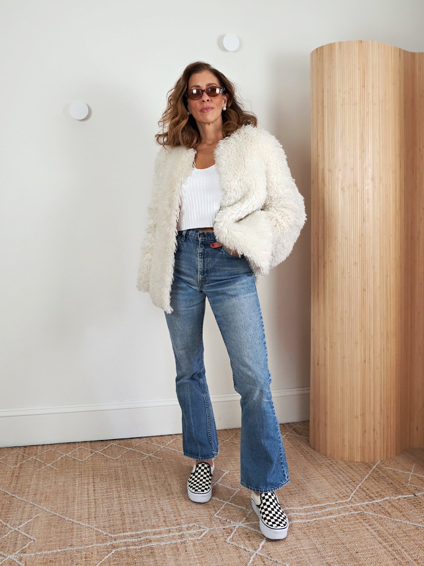 Vintage 70's Vanilla Shag Carpet Jacket-closiTherapi | vinTage