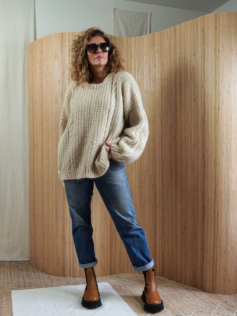 Vintage 70's Wool Fisherman Sweater – therapi Vintage 70's Wool Fisherman Sweater – therapi