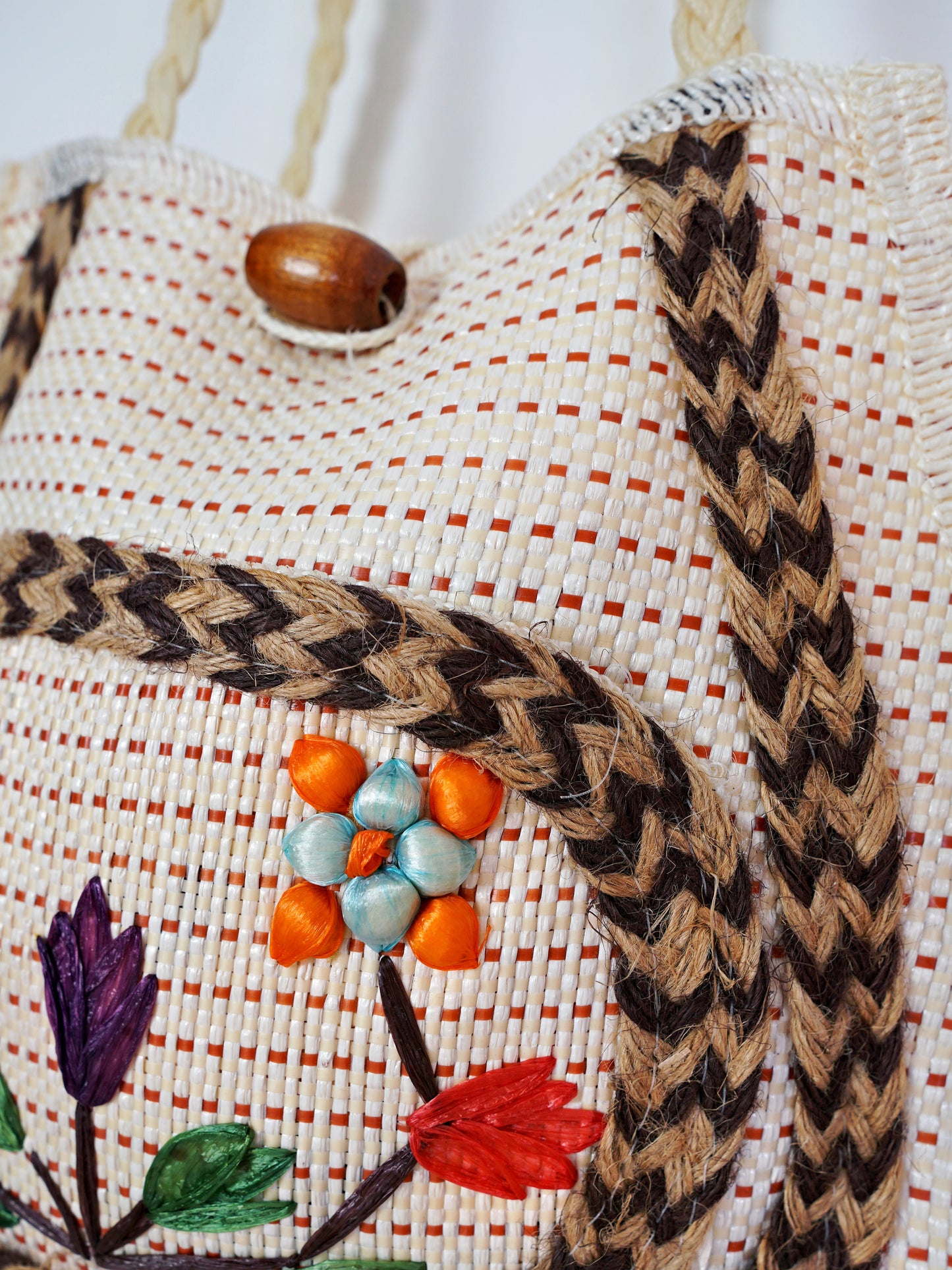 Vintage 70's Woven Floral Tote Bag-closiTherapi | vinTage