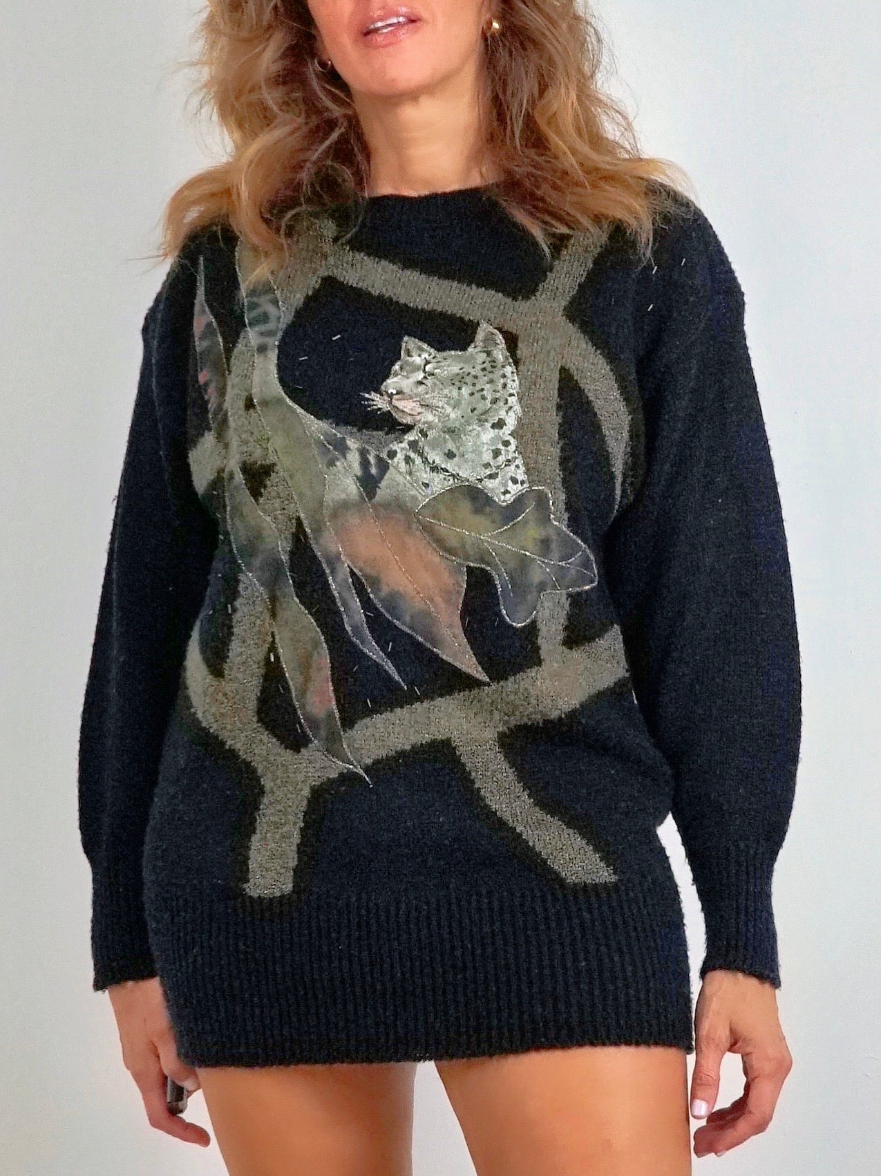 Vintage 80's Cheetah Appliqué Sweater – therapi