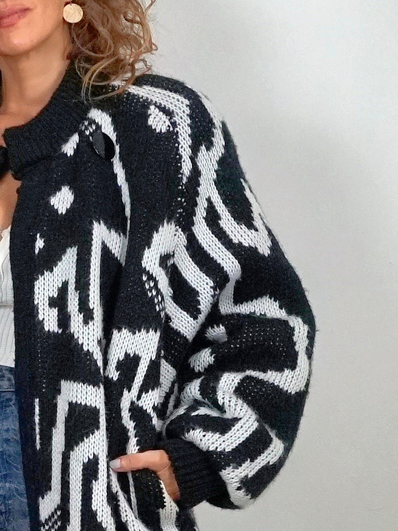 Vintage 80's Chunky Knit Sweater Coat – therapi
