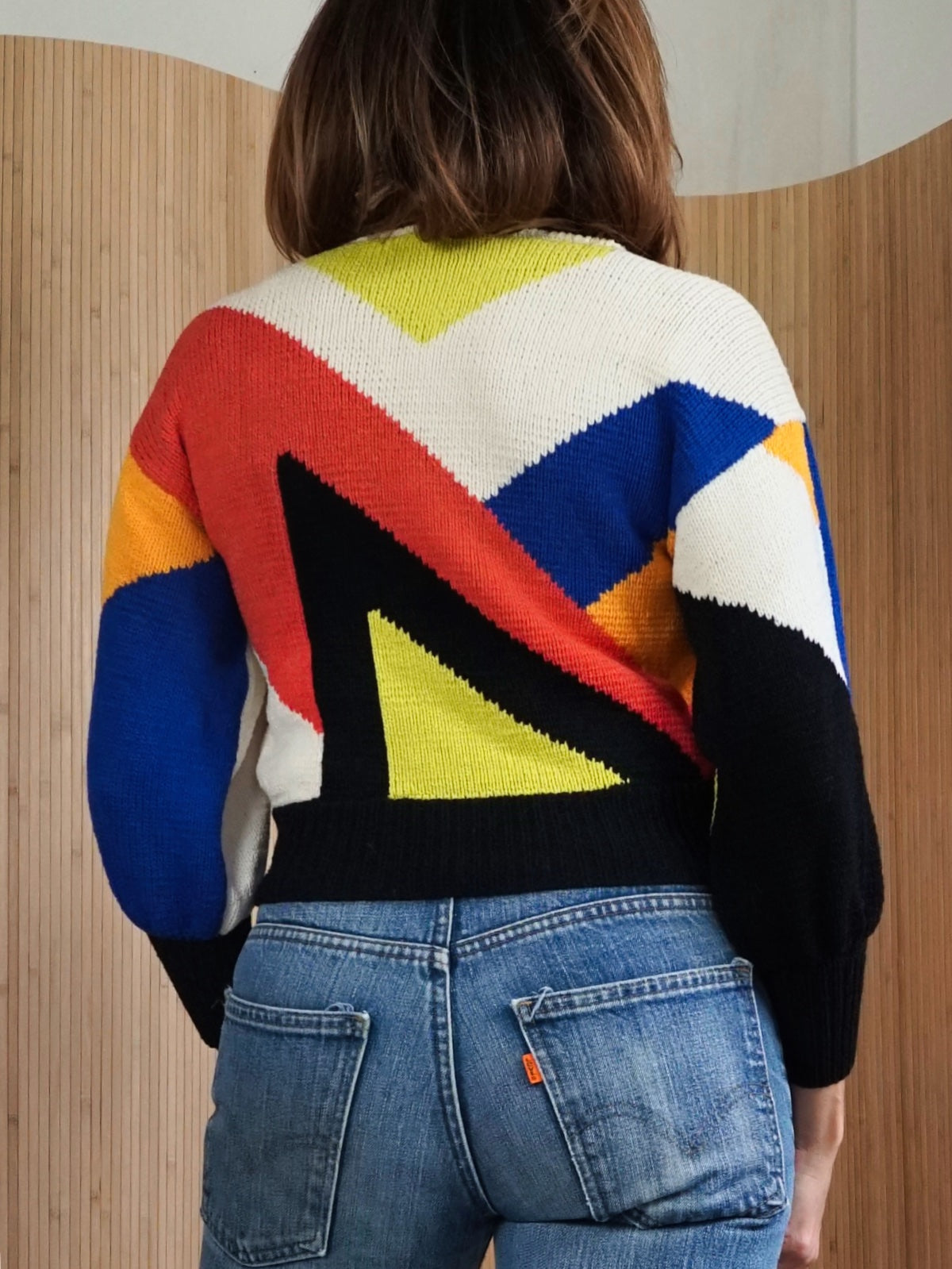 Vintage 80's Colorblock Crop Sweater-closiTherapi | vinTage