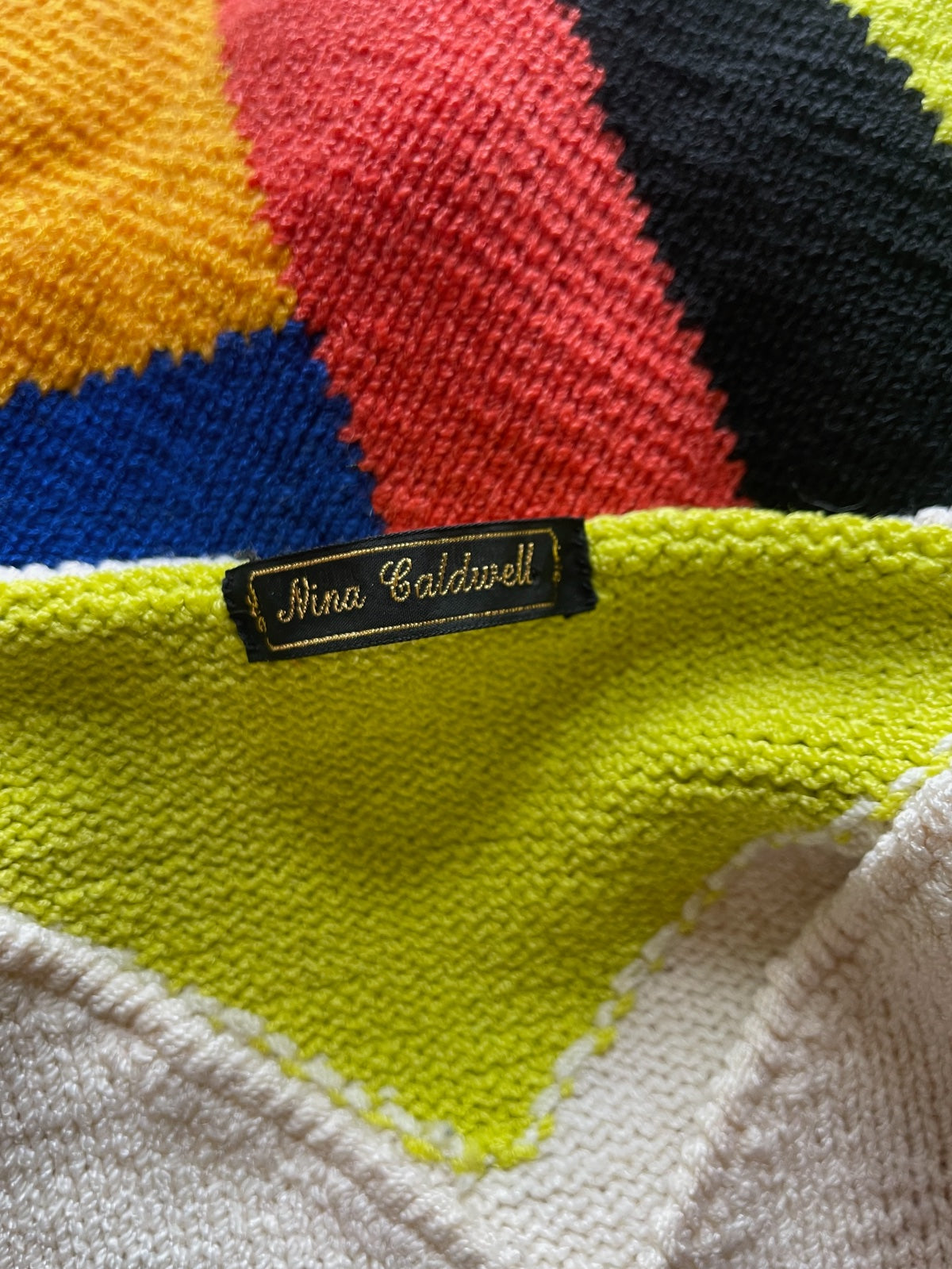 Vintage 80's Colorblock Crop Sweater-closiTherapi | vinTage