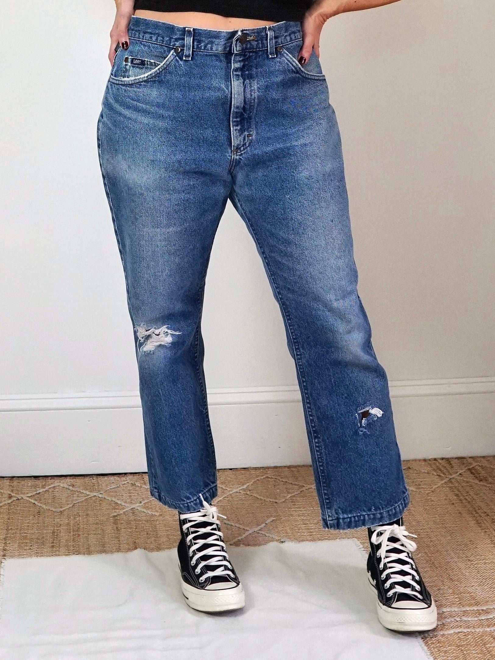 Vintage 80's Lee Distressed Jeans - 34