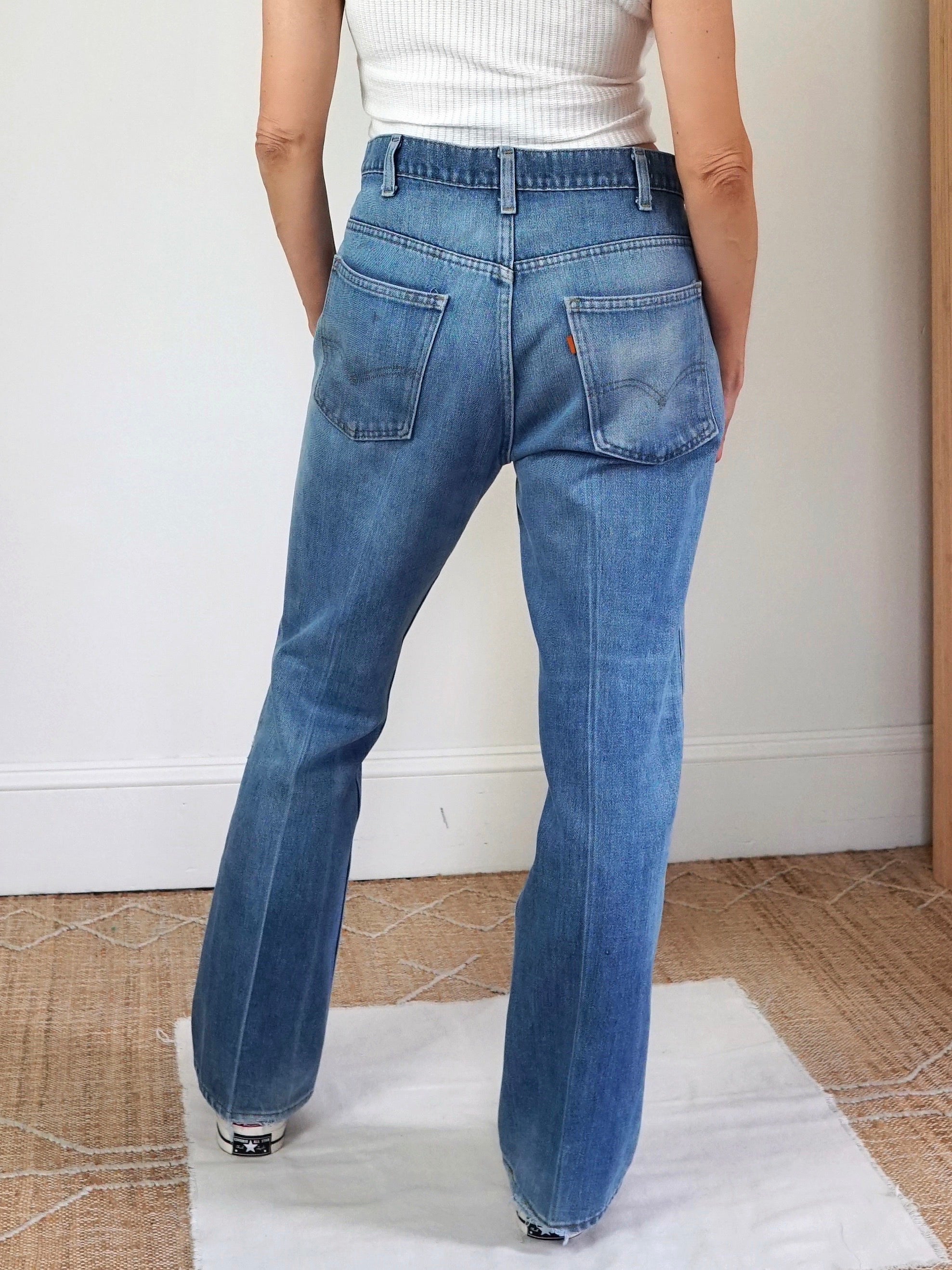 Vintage 80's Levi 646 Orange Tab Flare Jeans - 34" Waist – therapi