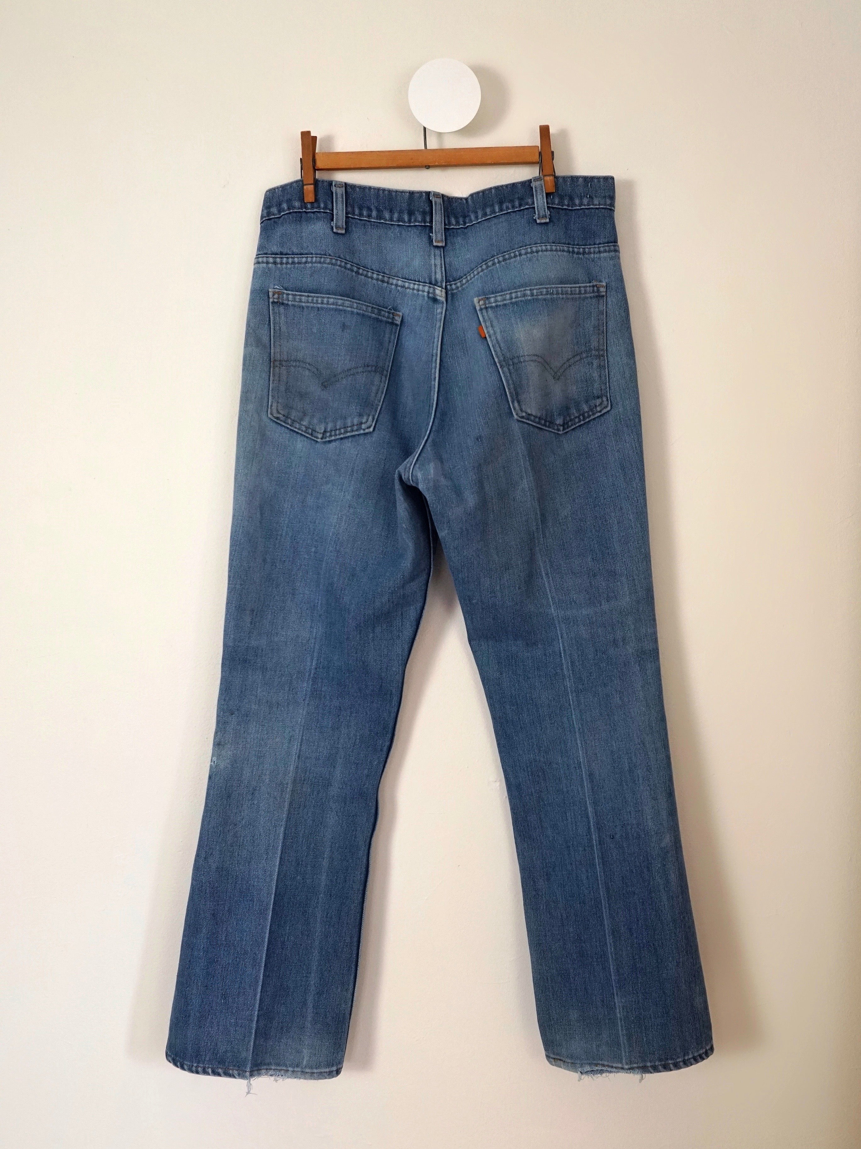 Vintage 80's Levi 646 Orange Tab Flare Jeans - 34