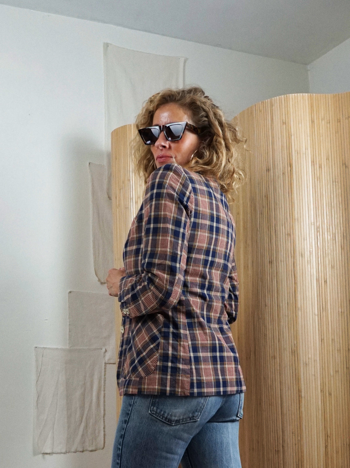Vintage 80's Madras Plaid Blazer – therapi