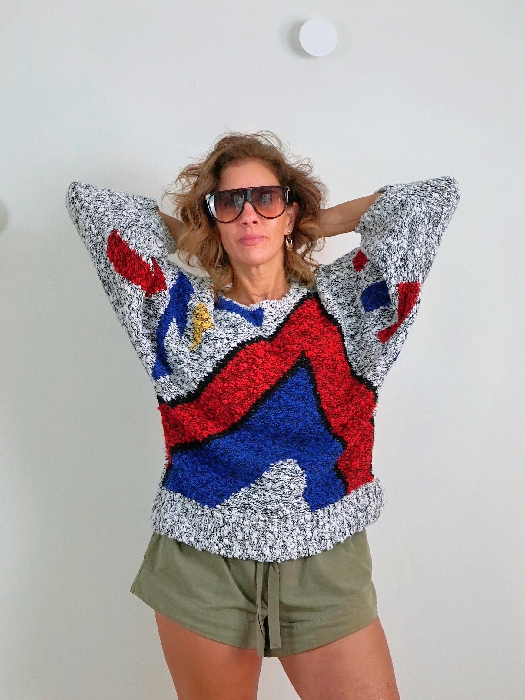 Vintage 80's New Wave Geometric Sweater – therapi