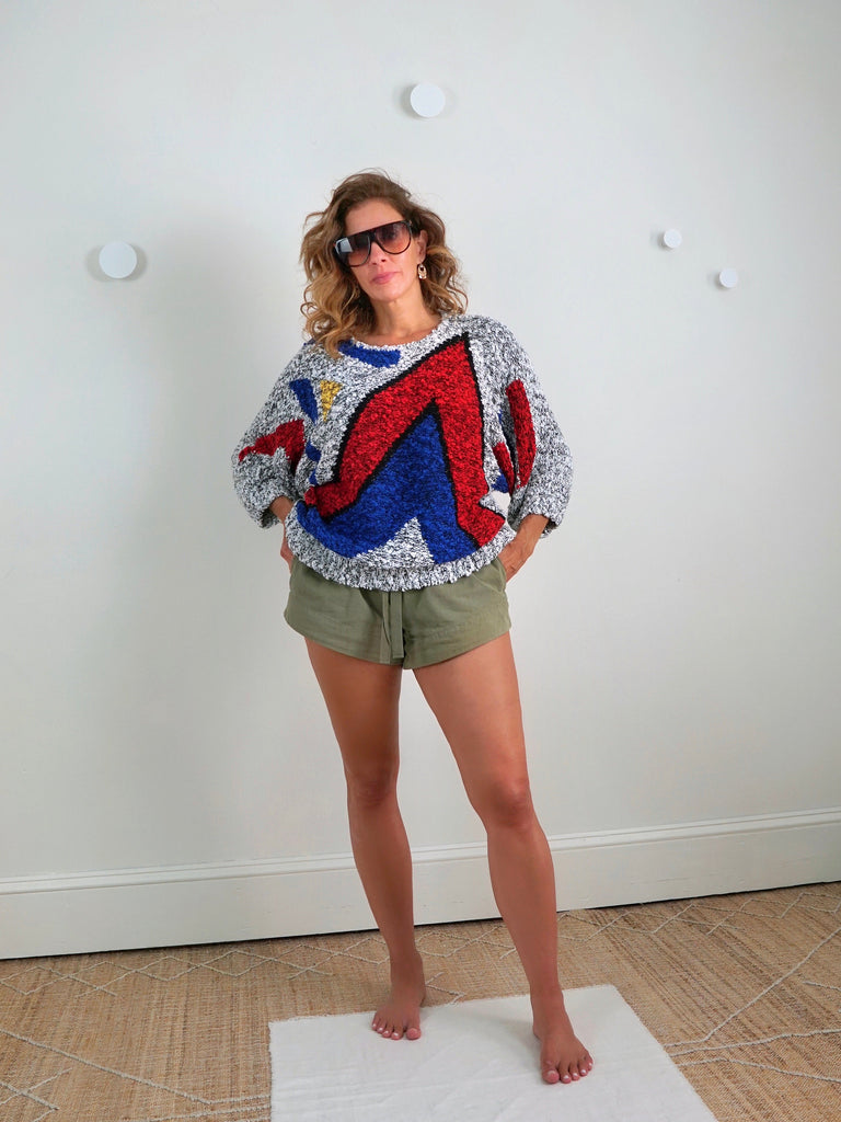 Vintage 80's New Wave Geometric Sweater – therapi
