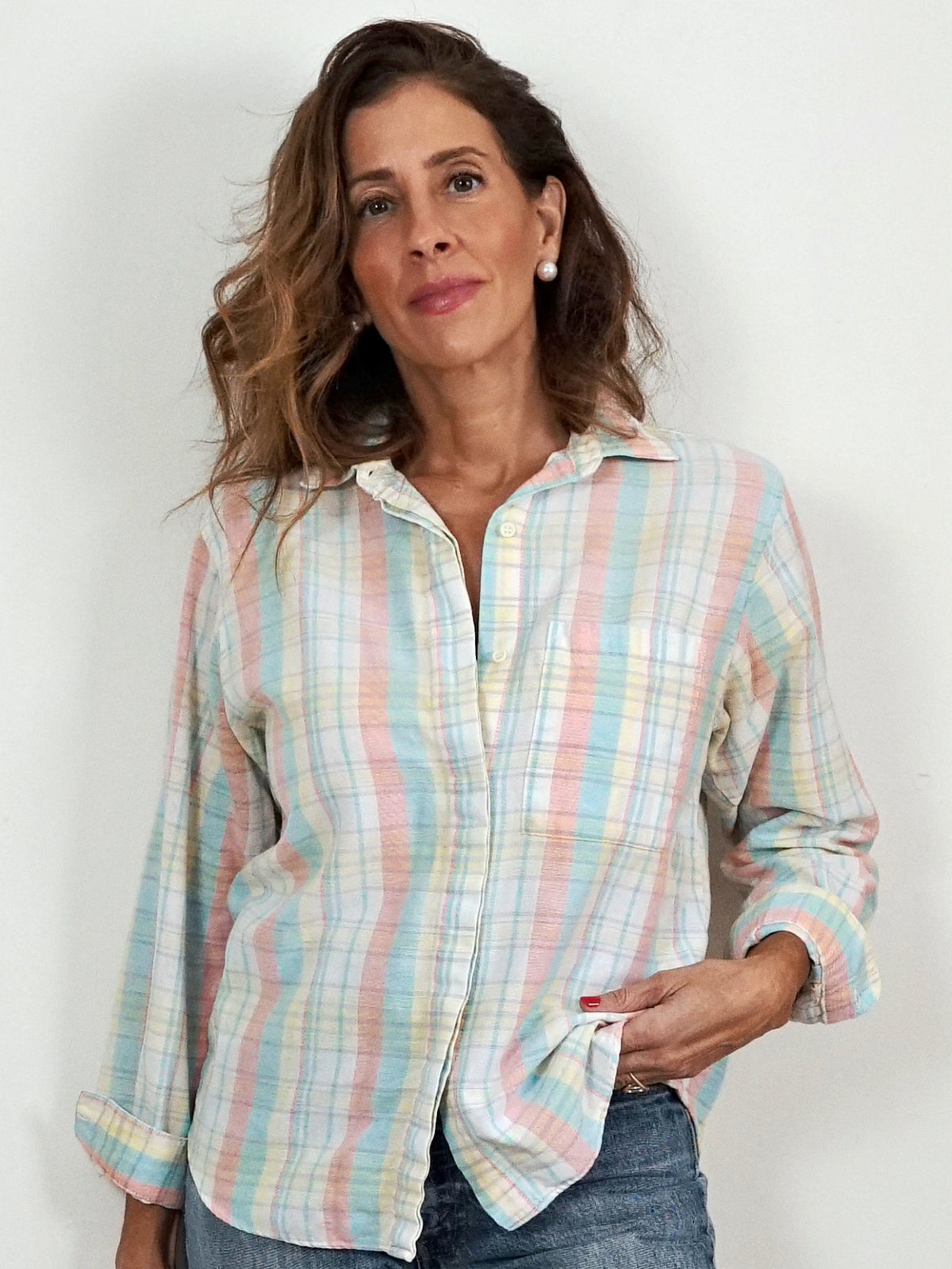 Vintage 80's Pastel Plaid Shirt-closiTherapi | vinTage