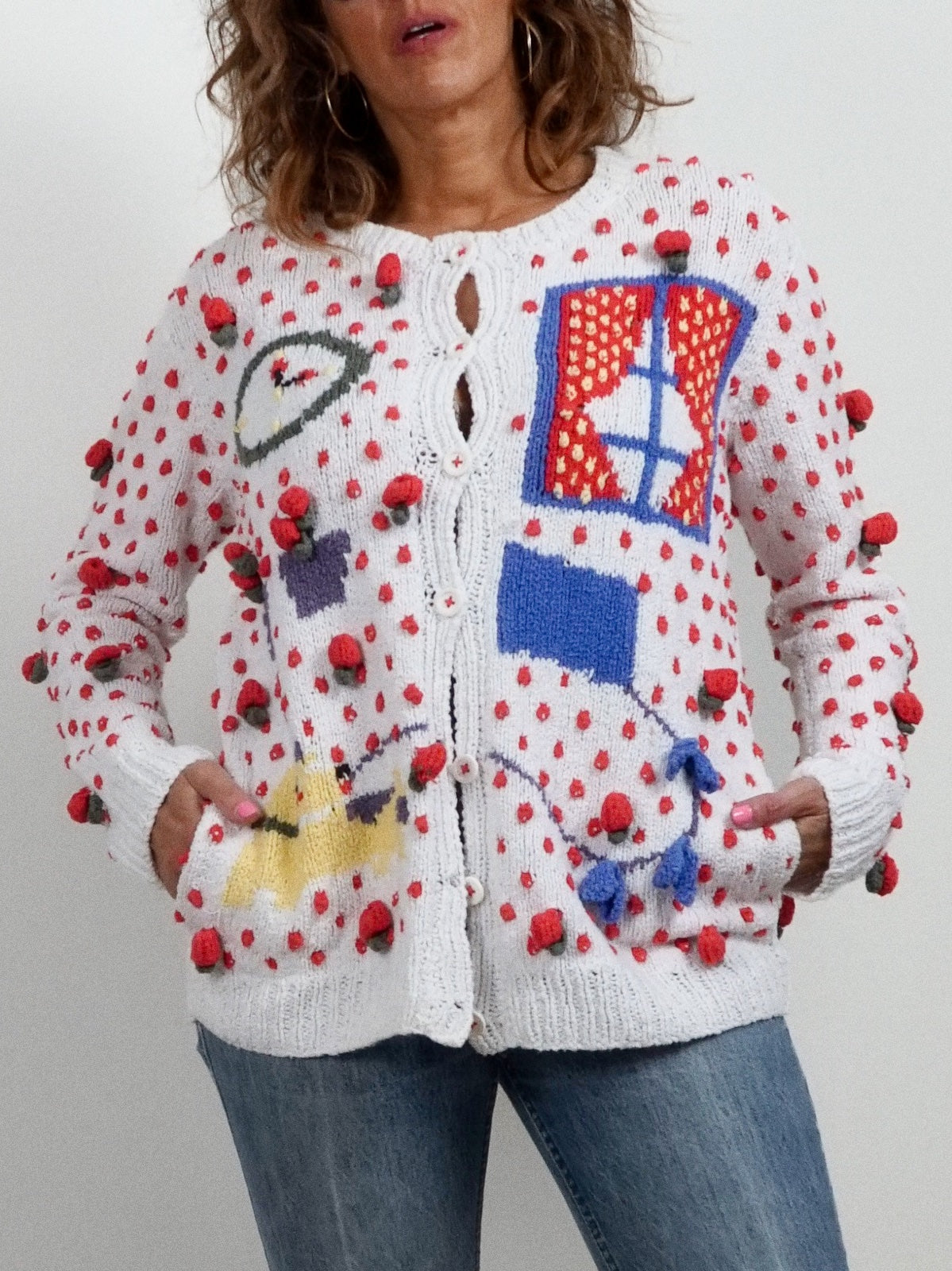 Vintage 80's Patricia Roberts Strawberry Cardigan-closiTherapi | vinTage