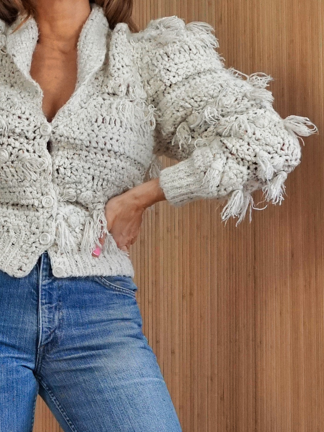Vintage 80's Popcorn Crochet Sweater-closiTherapi | vinTage