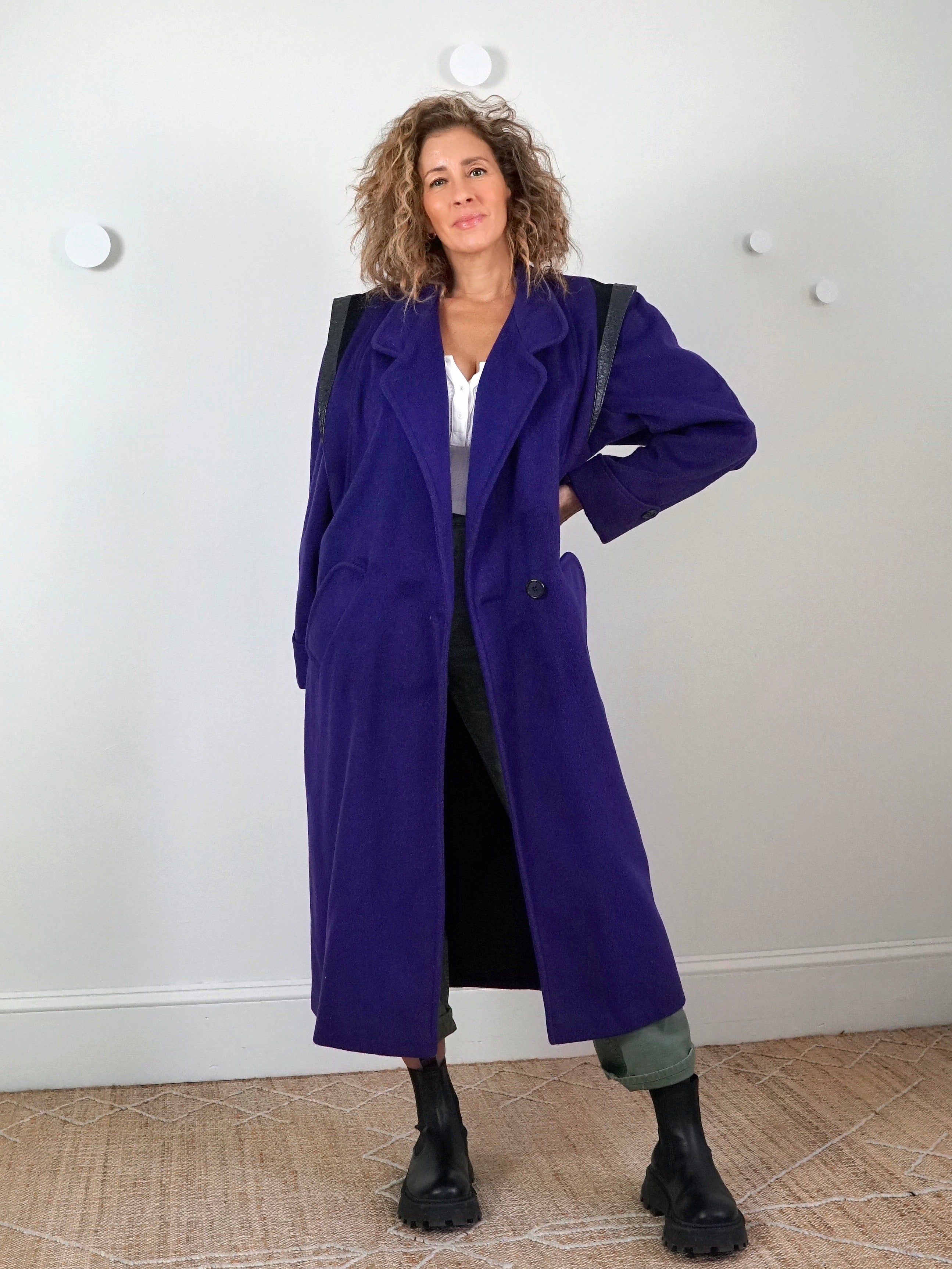 Vintage 80's Purple Wool Coat – therapi