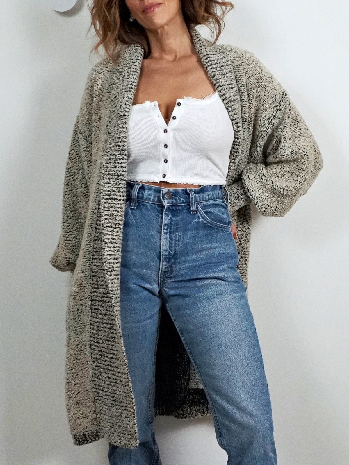 Vintage 80's Textured Oatmeal Sweater-closiTherapi | vinTage