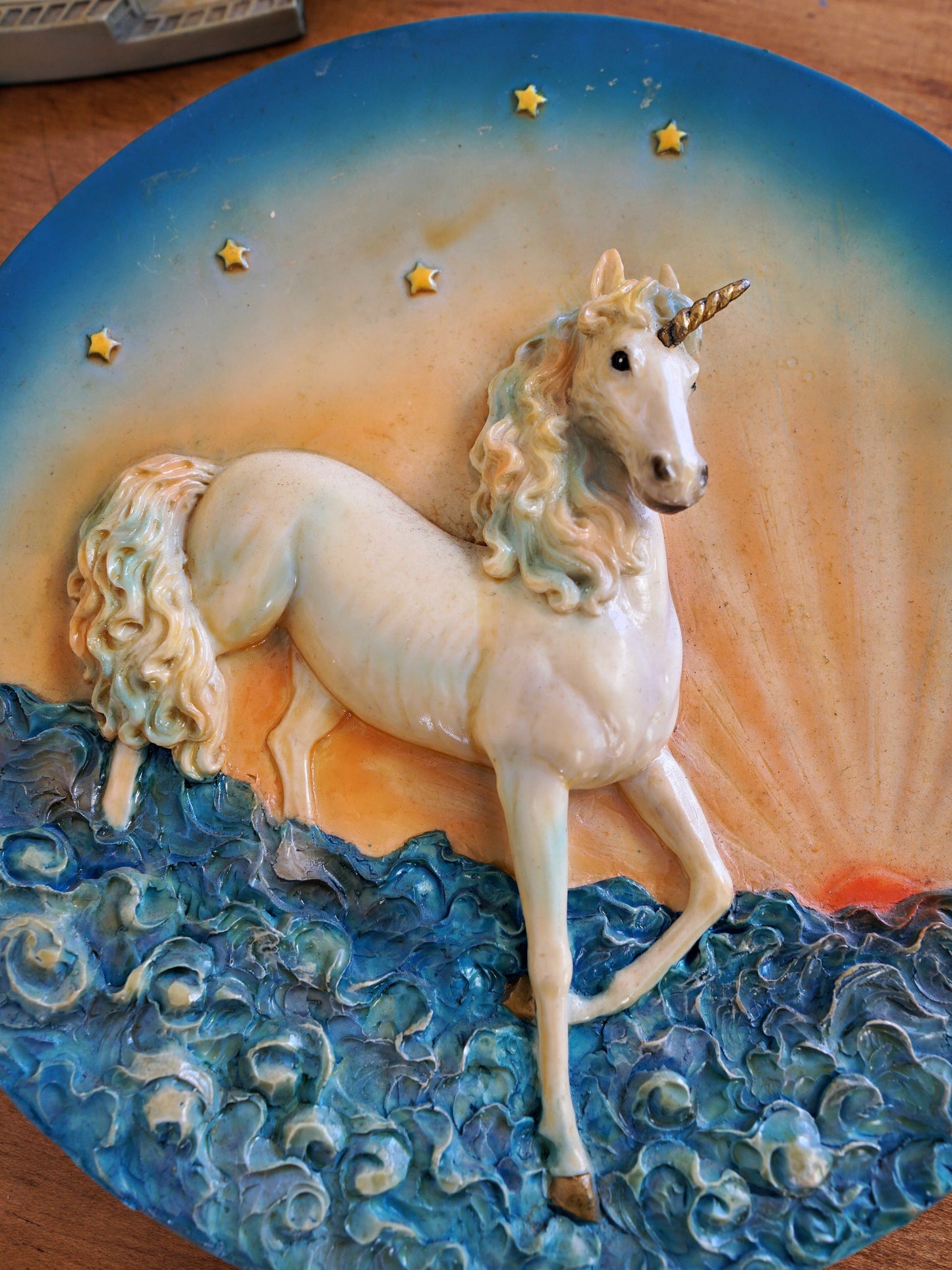 Vintage 80's Unicorn Plate With Stand-closiTherapi | vinTage