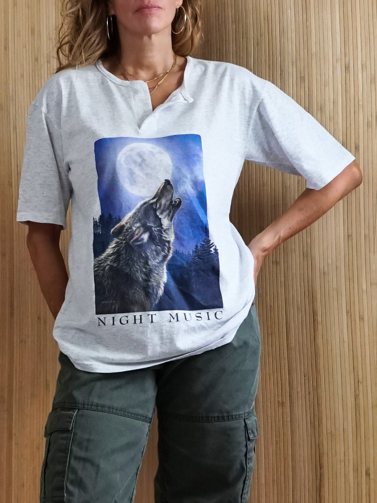 Vintage 90's Howling Wolf Night Music Tee – therapi