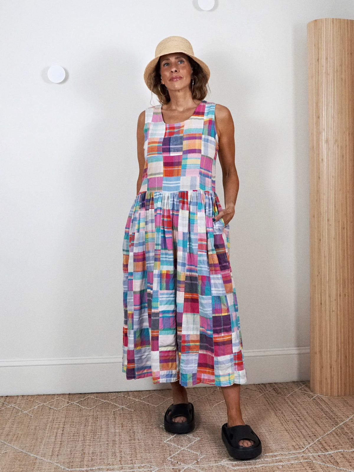 Vintage 90's Madras Patchwork Plaid Dress-closiTherapi | vinTage
