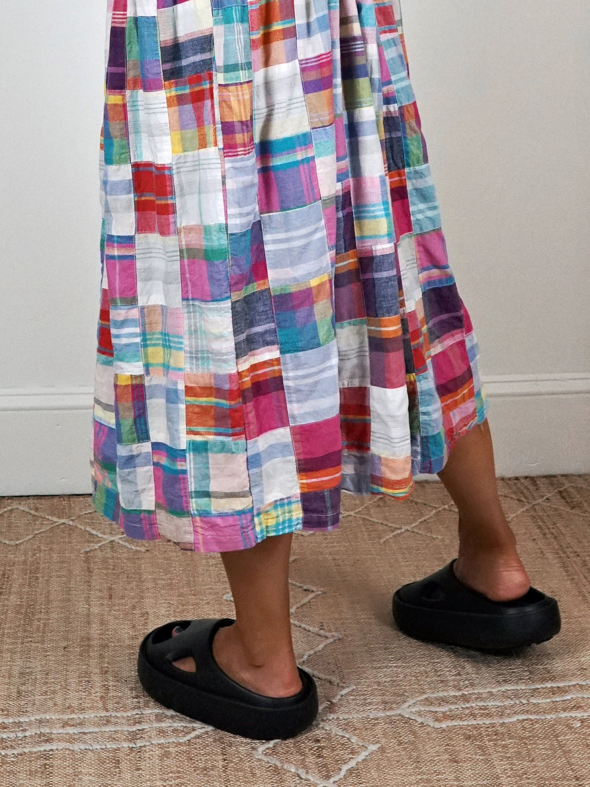 Vintage 90's Madras Patchwork Plaid Dress-closiTherapi | vinTage