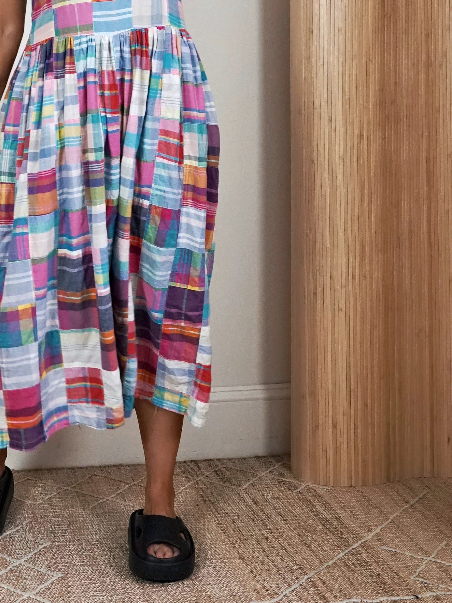 Vintage 90's Madras Patchwork Plaid Dress-closiTherapi | vinTage