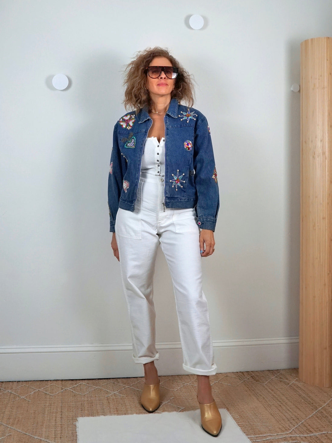 Vintage Bedazzled Heart Denim Jacket-closiTherapi | vinTage