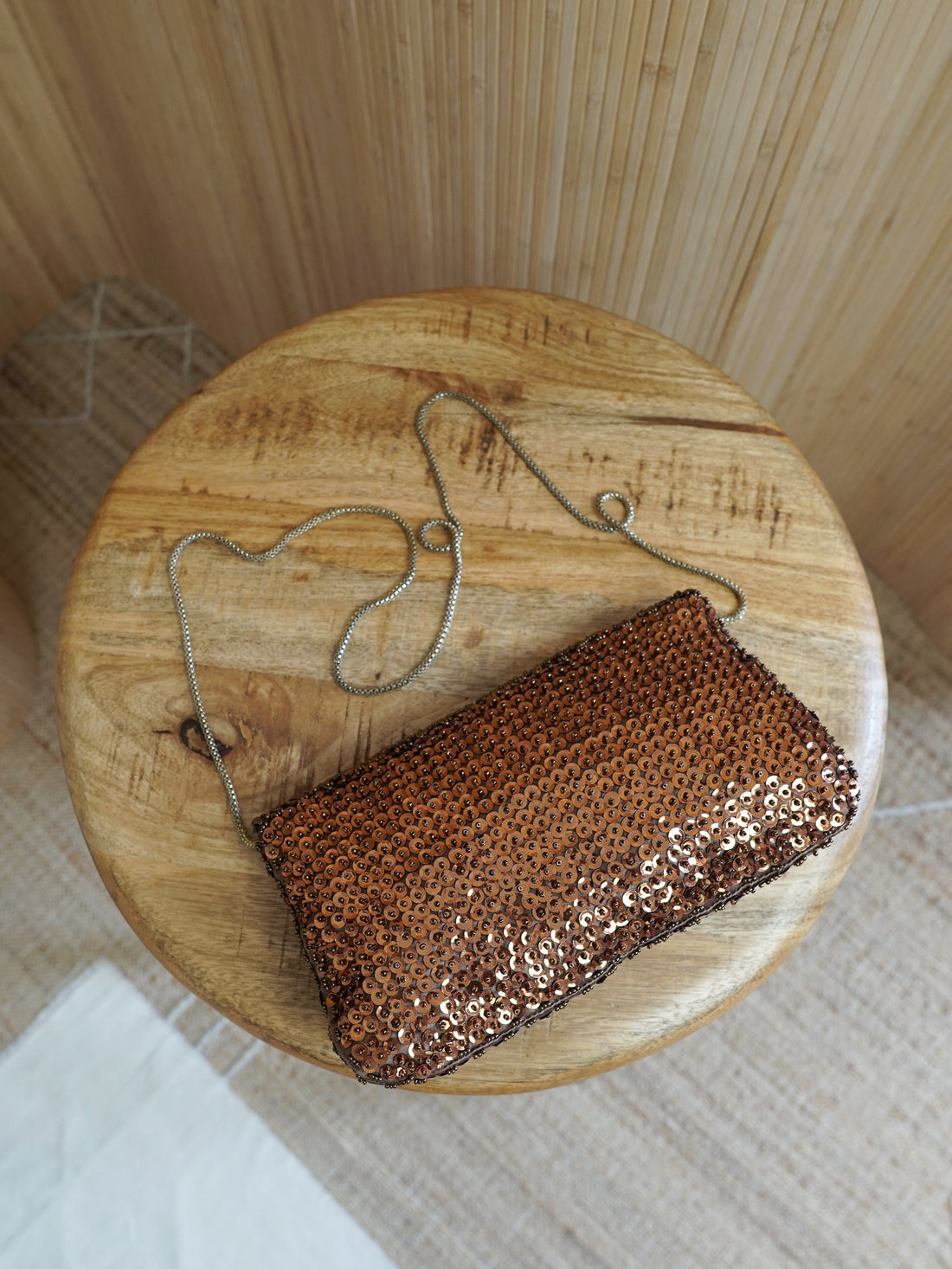 Vintage Bronze Silk Sequin Bag-closiTherapi | vinTage