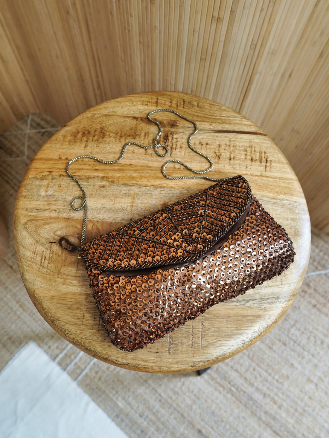 Vintage Bronze Silk Sequin Bag-closiTherapi | vinTage