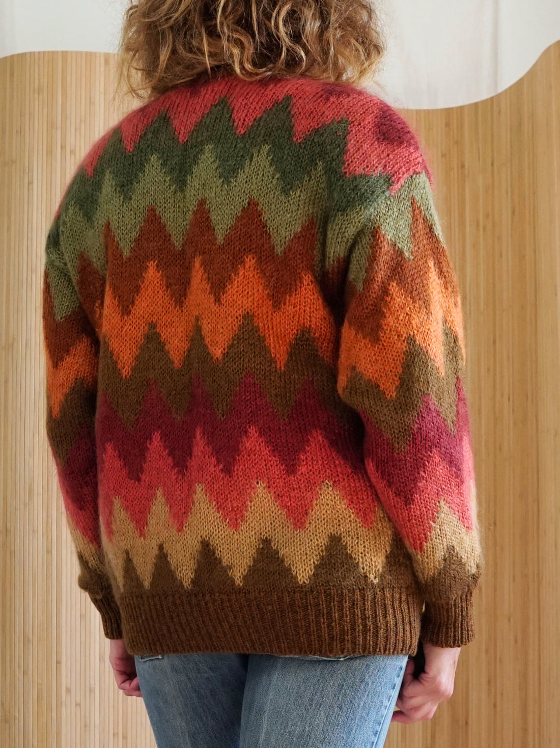 Vintage Chevron Stripe Mohair Sweater-closiTherapi | vinTage