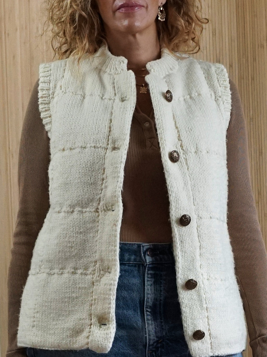 Vintage Chunky Vanilla Sweater Vest-closiTherapi | vinTage
