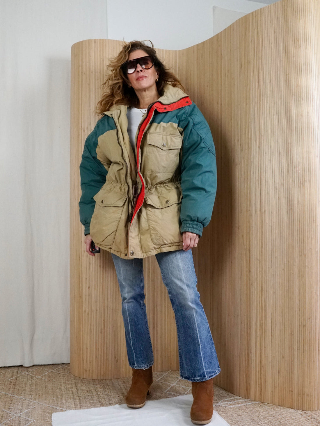 Vintage Colorblock Down Parka Jacket-closiTherapi | vinTage