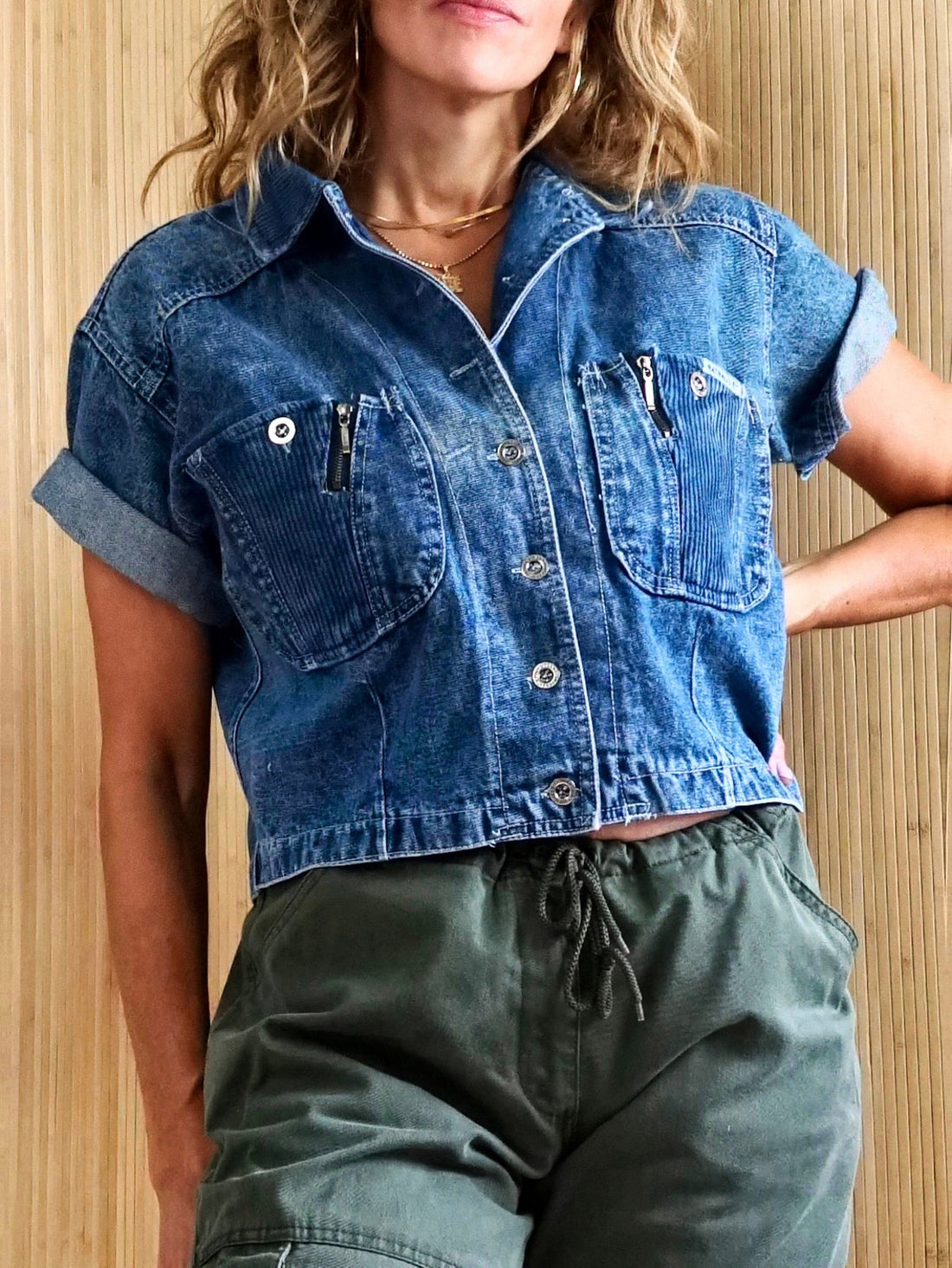 Vintage Denim Boxy Crop Shirt-closiTherapi | vinTage