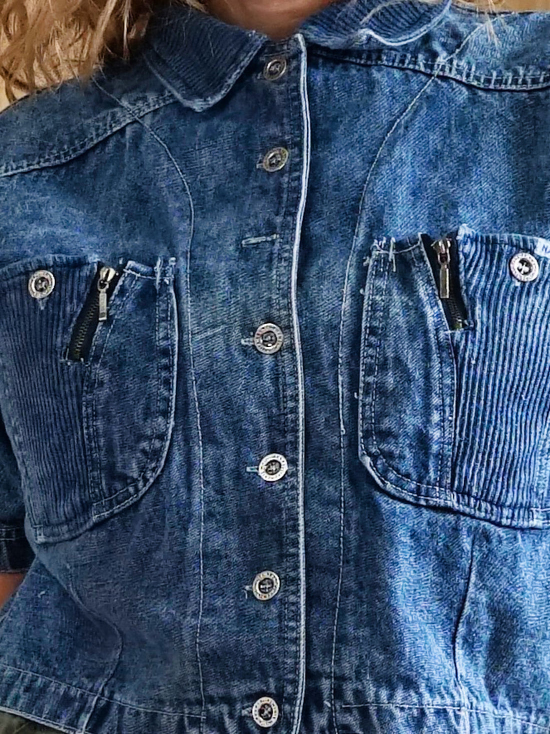 Vintage Denim Boxy Crop Shirt-closiTherapi | vinTage