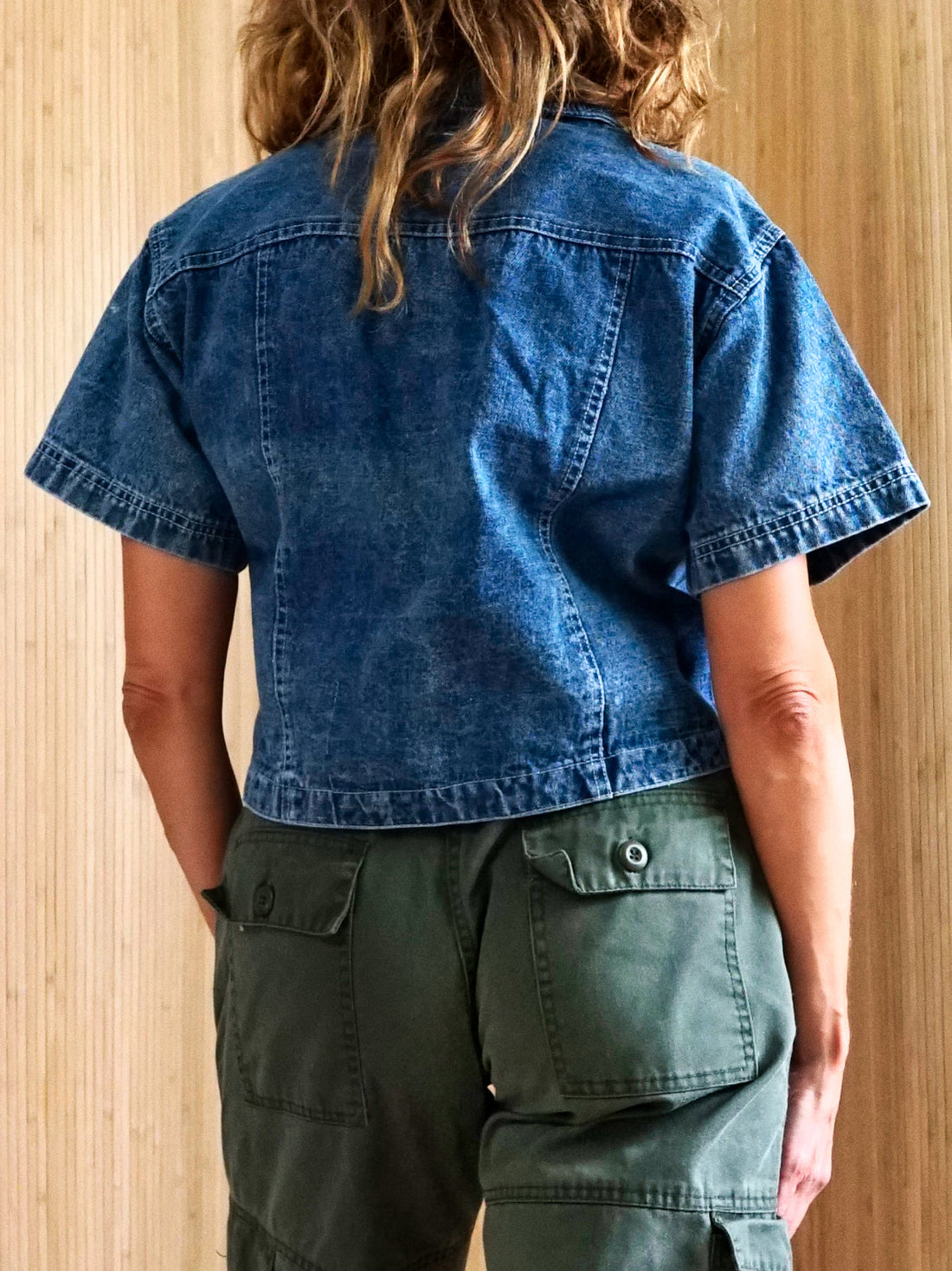 Vintage Denim Boxy Crop Shirt-closiTherapi | vinTage