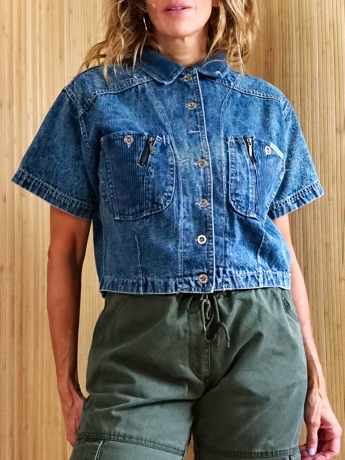 Vintage Denim Boxy Crop Shirt-closiTherapi | vinTage