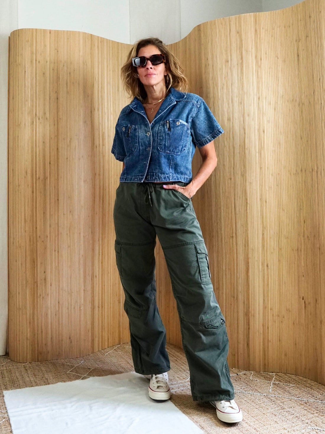 Vintage Denim Boxy Crop Shirt-closiTherapi | vinTage