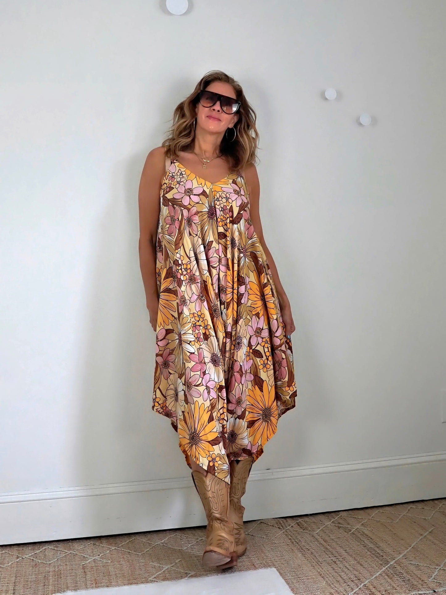 Vintage Floral Asymmetrical Jumpsuit-closiTherapi | vinTage