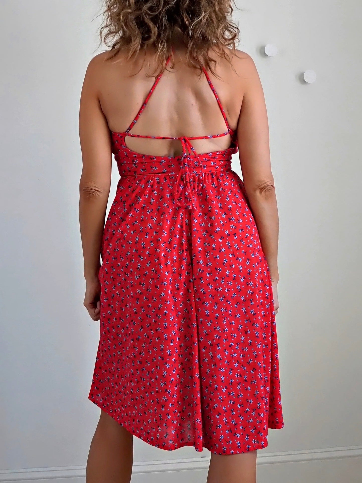 Vintage Floral Tie Back Dress-closiTherapi | vinTage