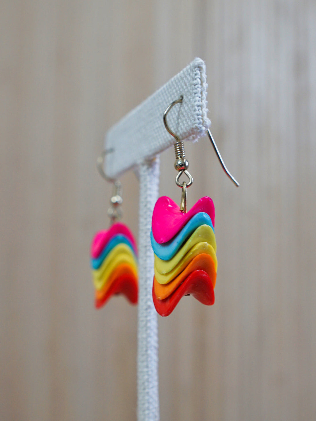 Vintage Neon Rainbow Stack Earrings-closiTherapi | vinTage