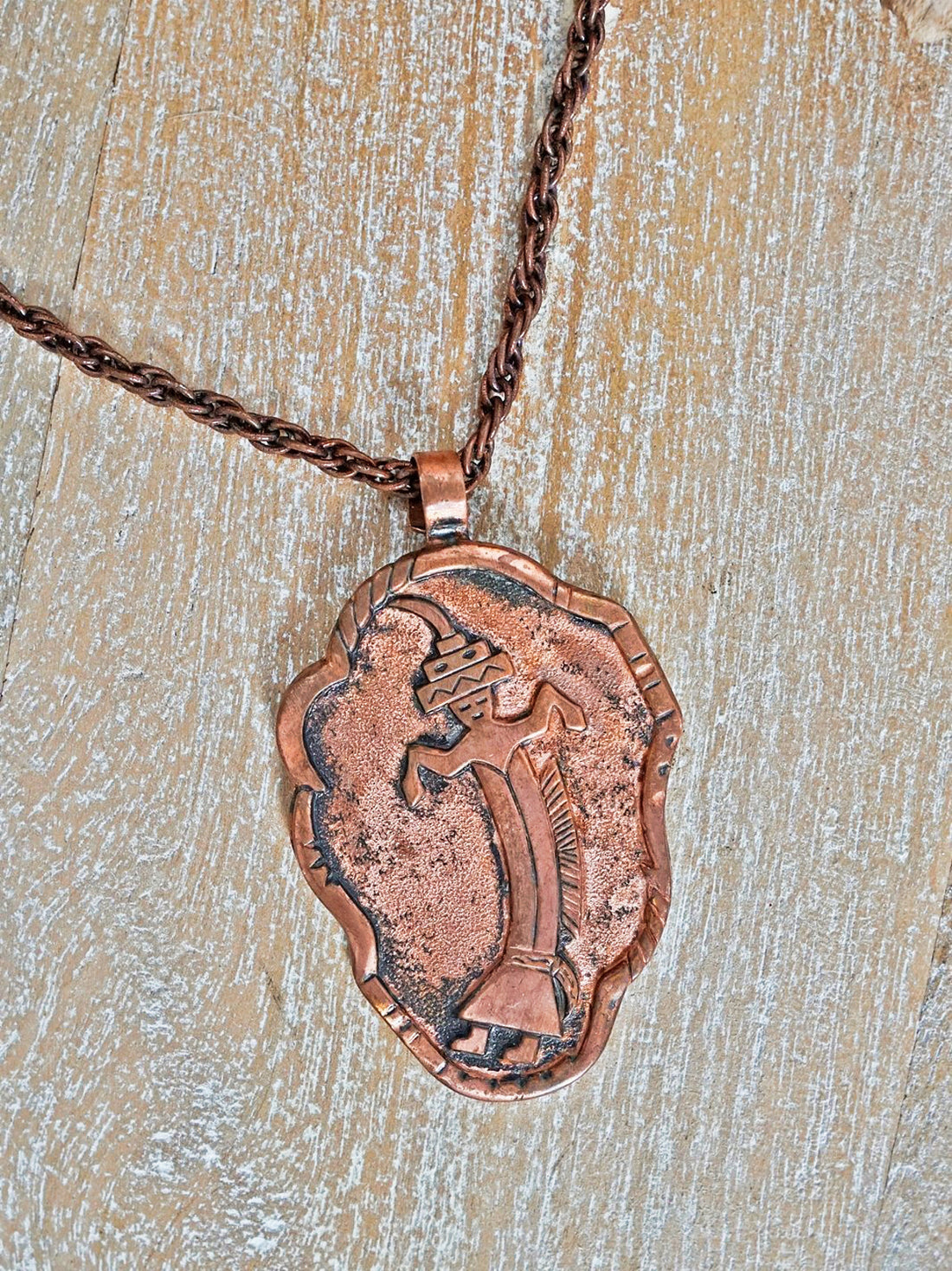 Vintage Rainbow Man Copper Pendant Necklace-closiTherapi | vinTage