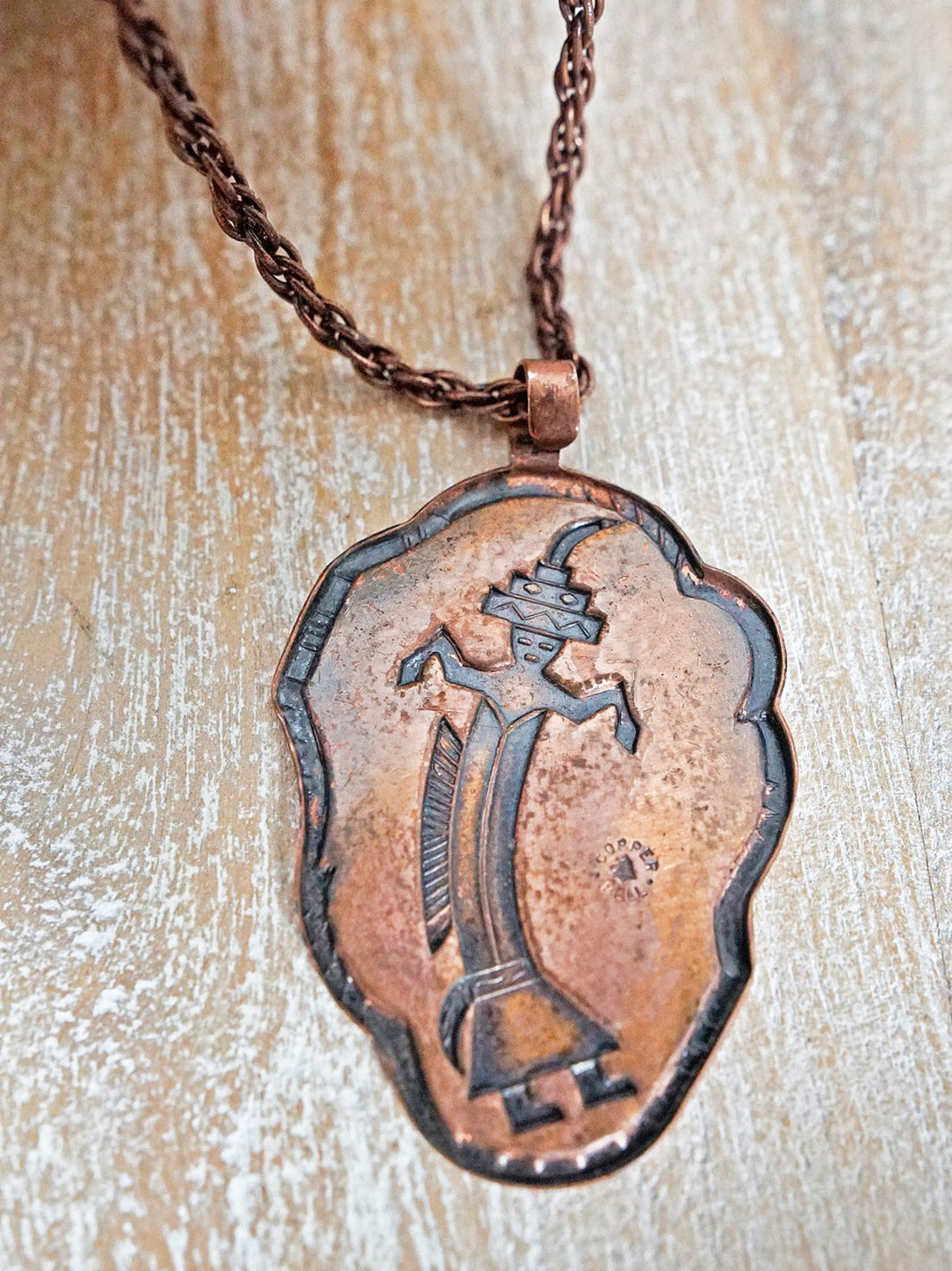 Vintage Rainbow Man Copper Pendant Necklace-closiTherapi | vinTage