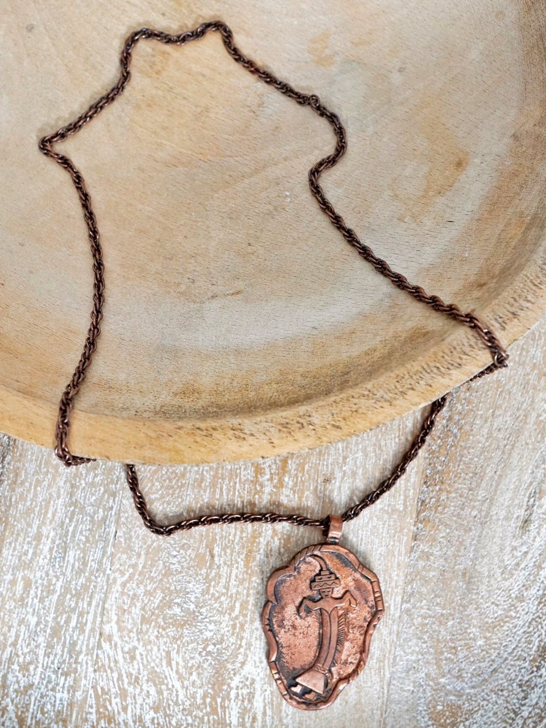 Vintage Rainbow Man Copper Pendant Necklace-closiTherapi | vinTage