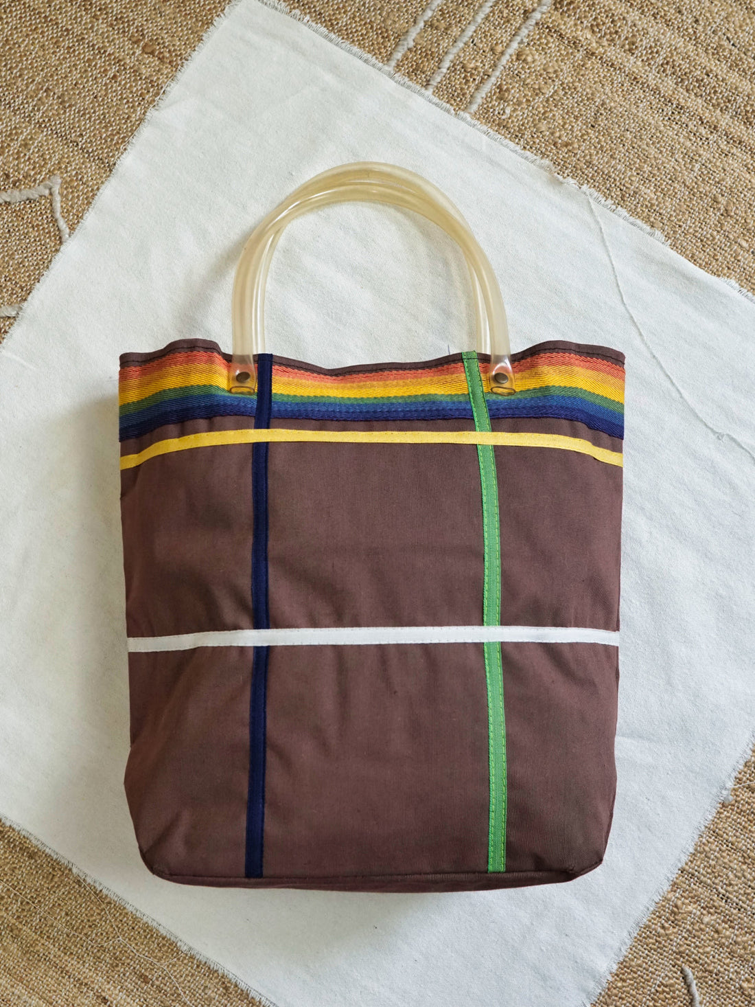 Vintage Rainbow Tube Handle Tote-closiTherapi | vinTage