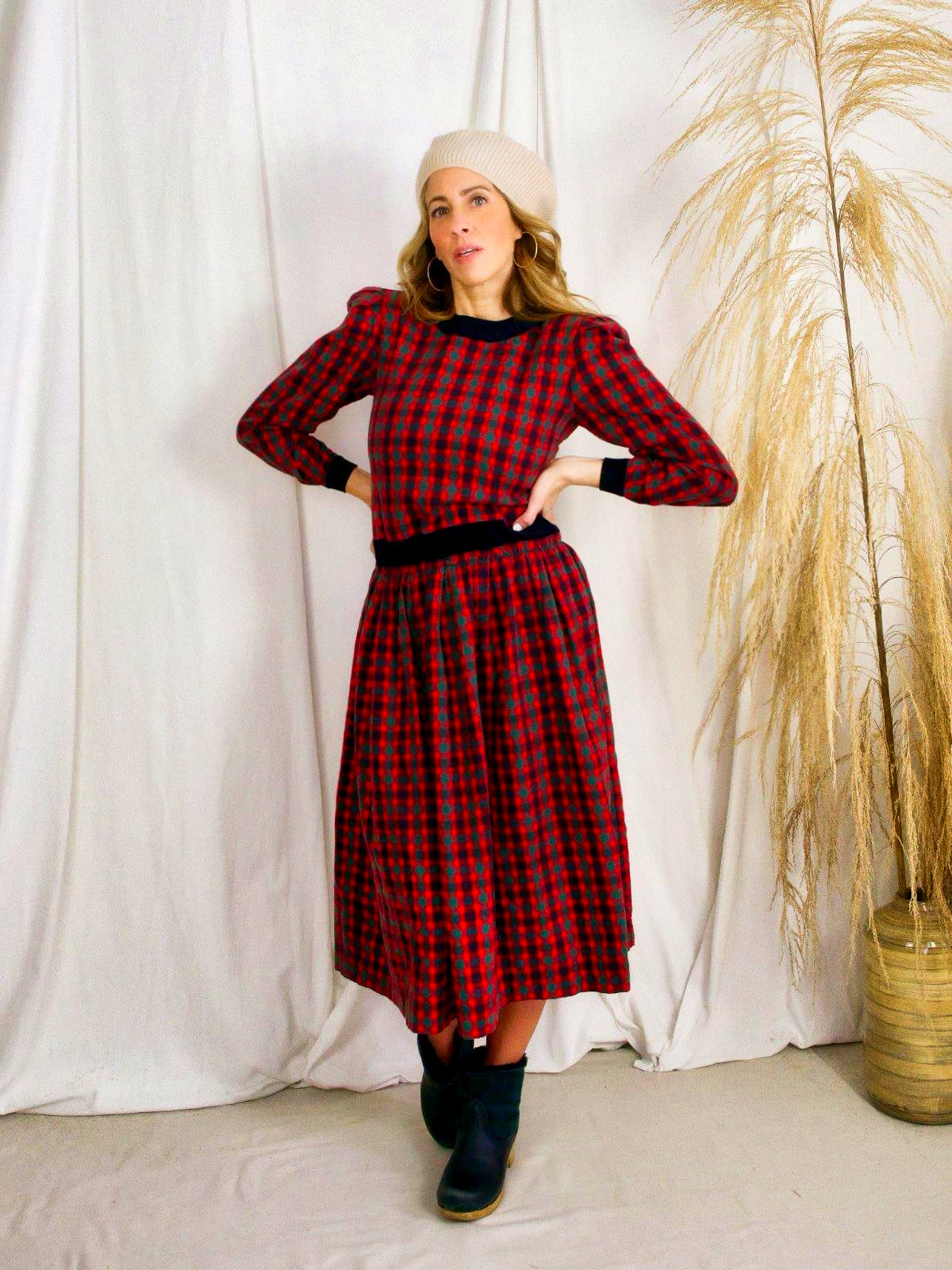 Vintage Red Plaid Flannel Dress – therapi
