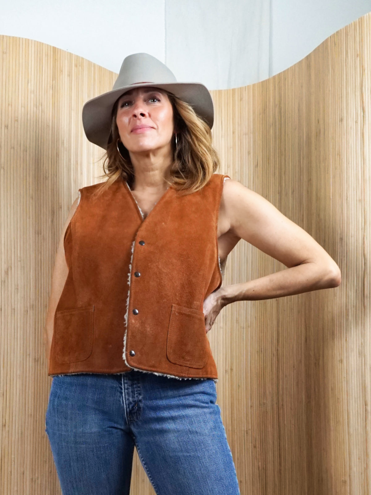 Vintage Terracotta Suede Vest – therapi